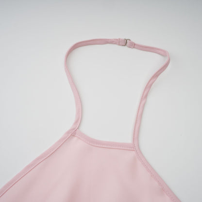 Nonchalante Katmanlı Boyundan Bağlamalı Maksi Elbise Pembe