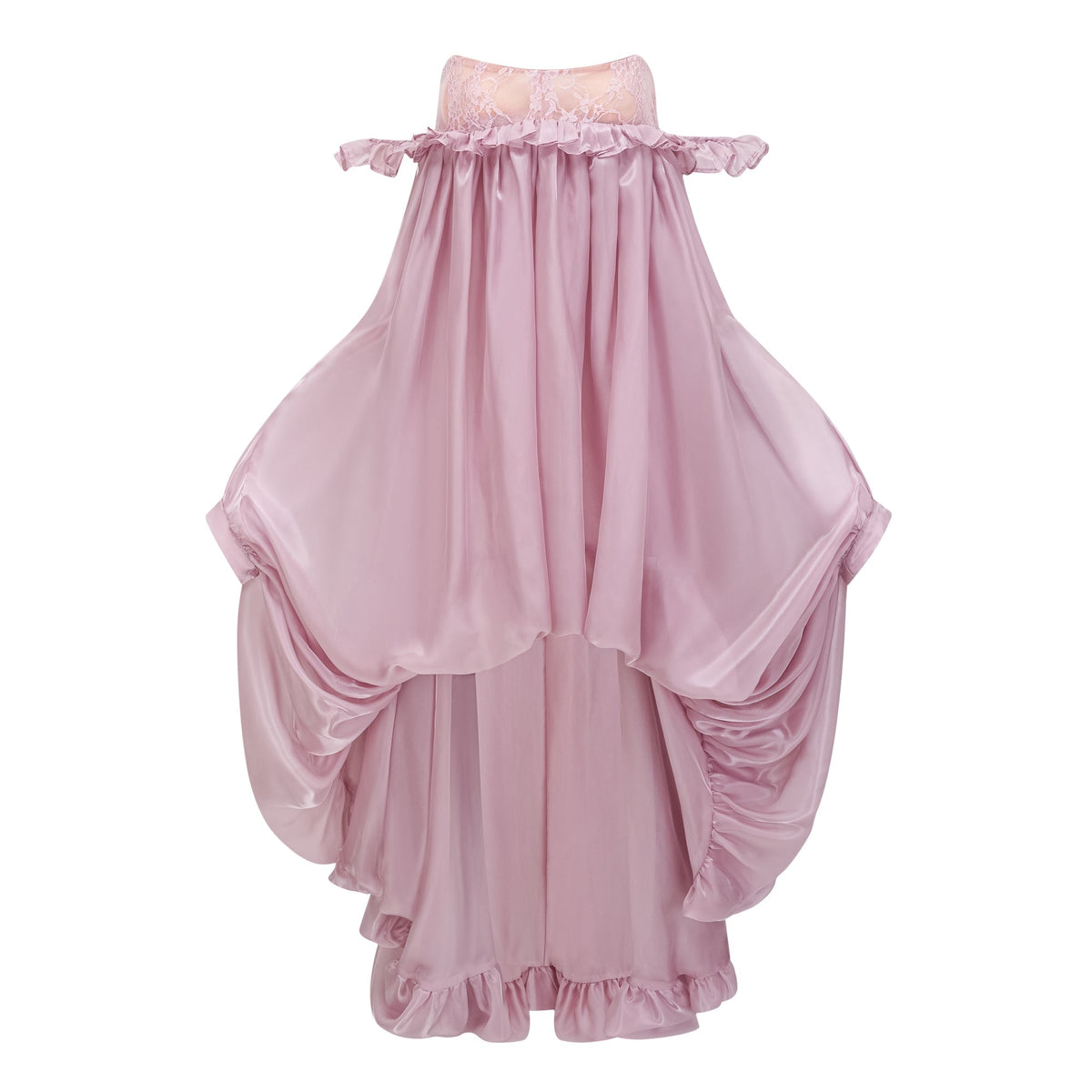 Brooklyn Parlak Balon Etek Mini Elbise Pembe