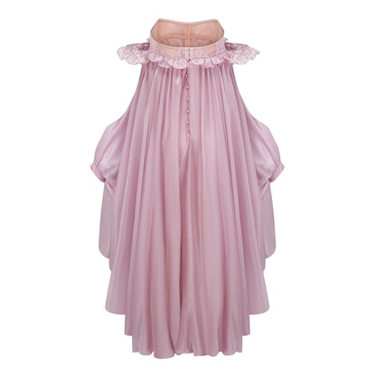 Brooklyn Parlak Balon Etek Mini Elbise Pembe