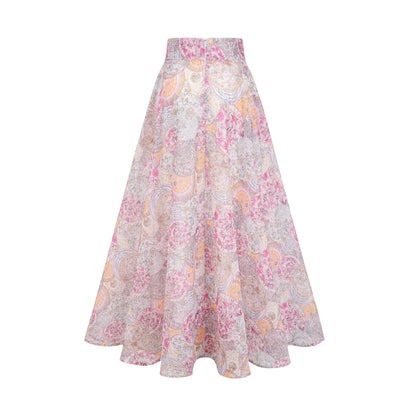 Bridal Desen Baskılı Gömlek ve Etek Takım Pembe