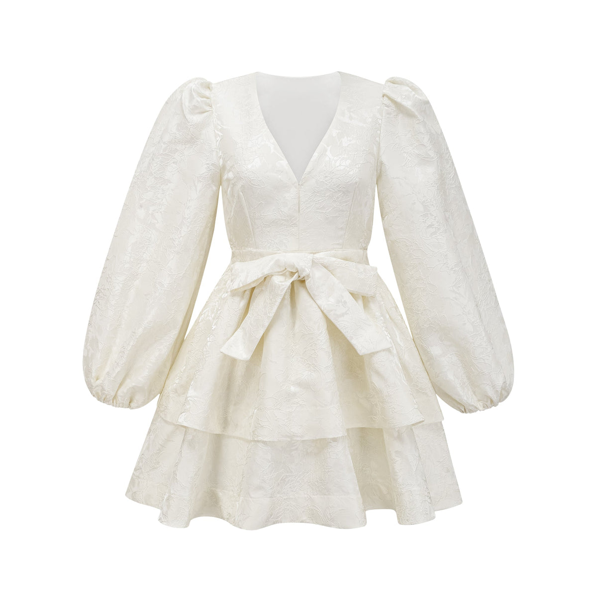 Colette Jakarlı Katmanlı Mini Elbise Beyaz