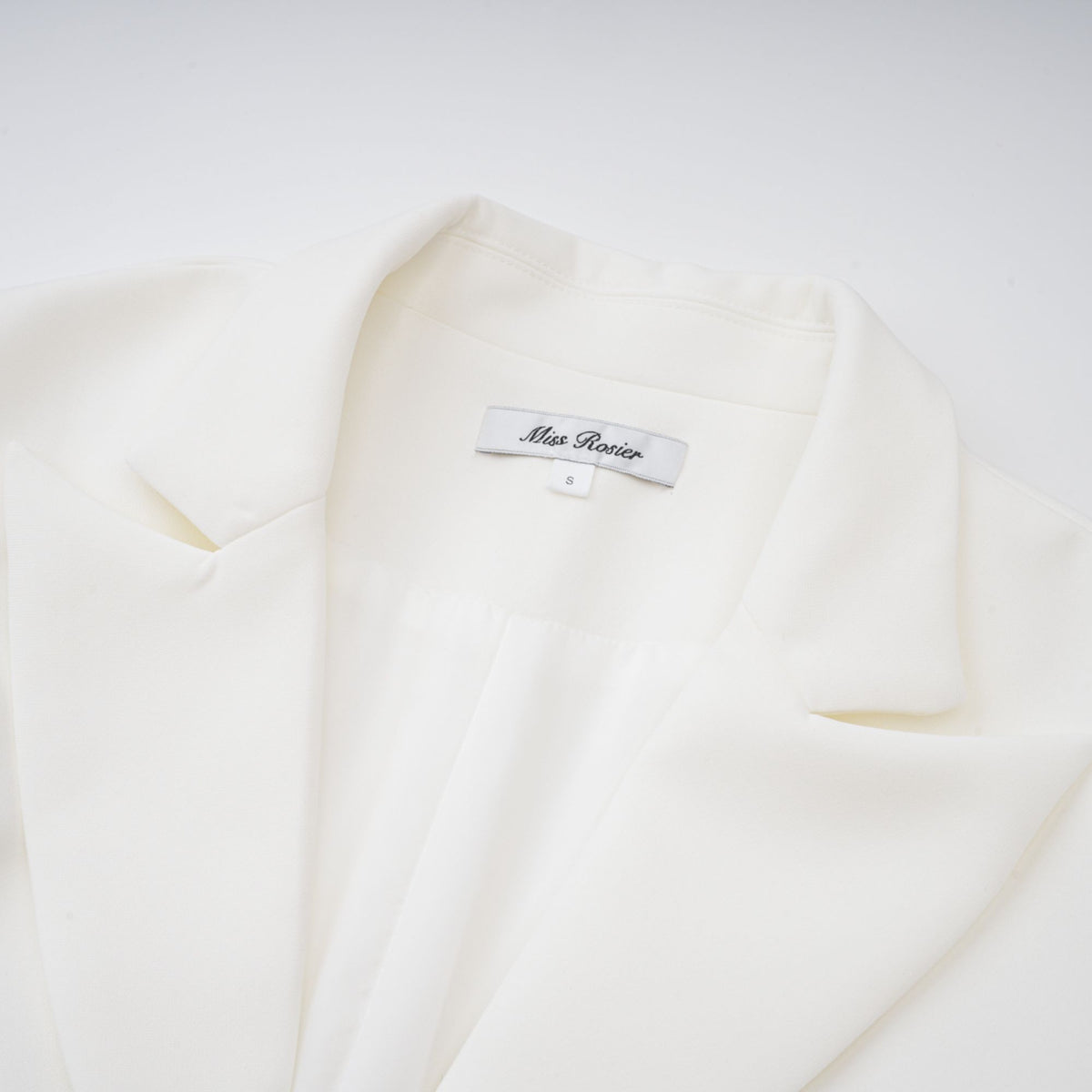 Rosette Büzgülü Blazer Mini Elbise Beyaz
