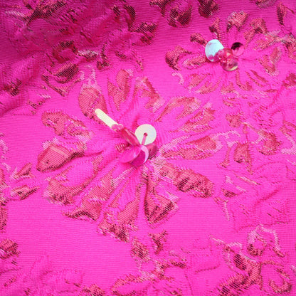 Celestia Çiçek Aplikeli Kristal İşlemeli Mini Elbise Pembe