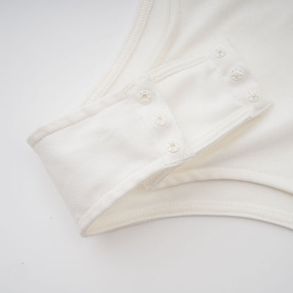 Fleur Balen Detaylı Uzun Kollu Çıtçıtlı Body Beyaz