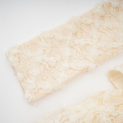 Halla Çiçek Dantelli Kat Kat Maxi Elbise Nötr