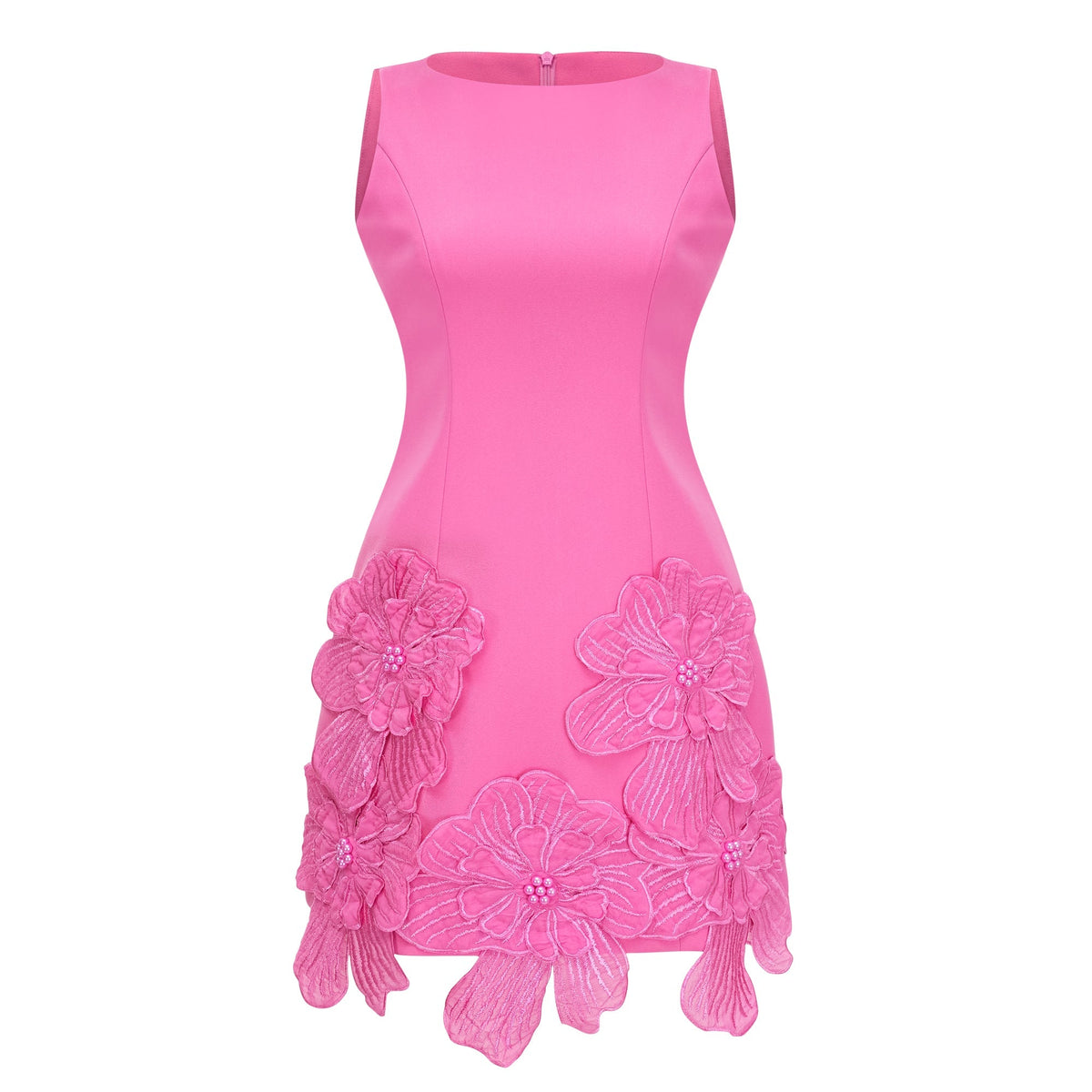 Fleurine Çiçek Aplikeli Mini Elbise Pembe