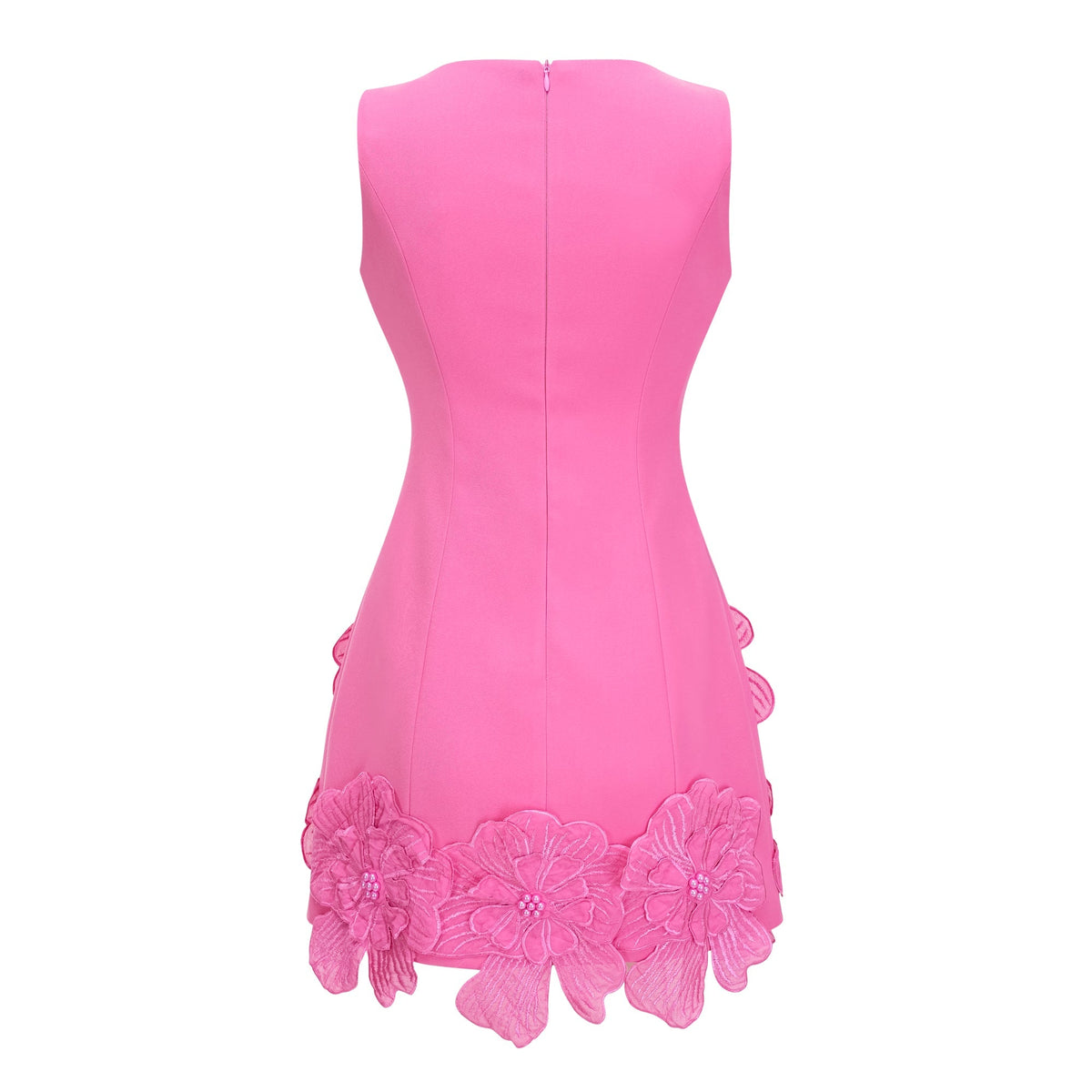 Fleurine Çiçek Aplikeli Mini Elbise Pembe