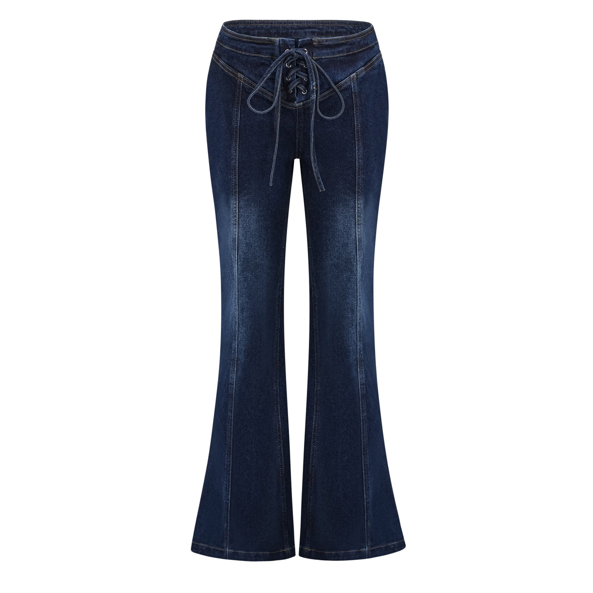 Kiona Bağcıklı Denim Takım İndigo Mavi