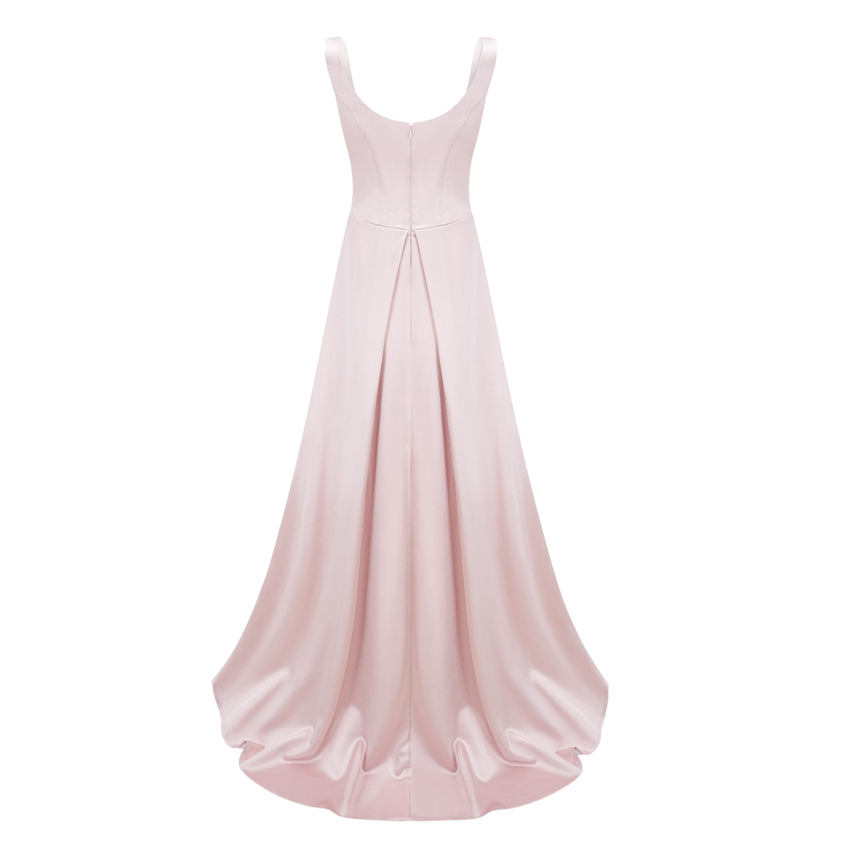 Fiona Kare Yaka Drape Detaylı Saten Maxi Elbise Pembe