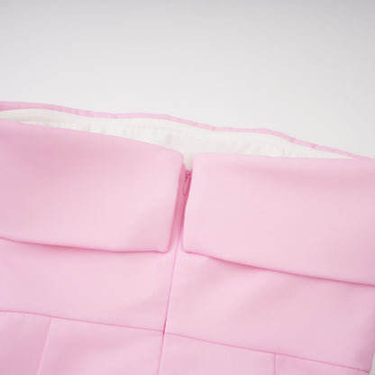 Laetitia Pileli Büzgülü Maxi Elbise Pembe