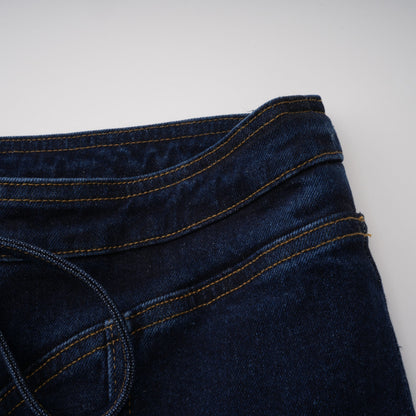Kiona Bağcıklı Denim Takım İndigo Mavi