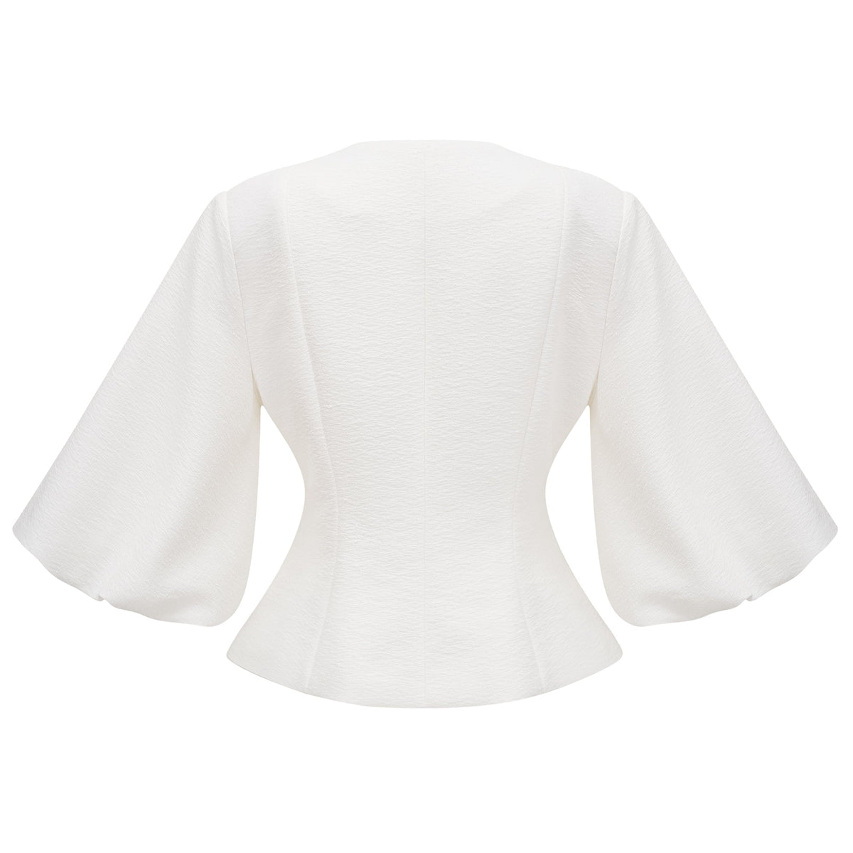 Bérénice Kristal Taş İşlemeli Peplum Ceket Beyaz
