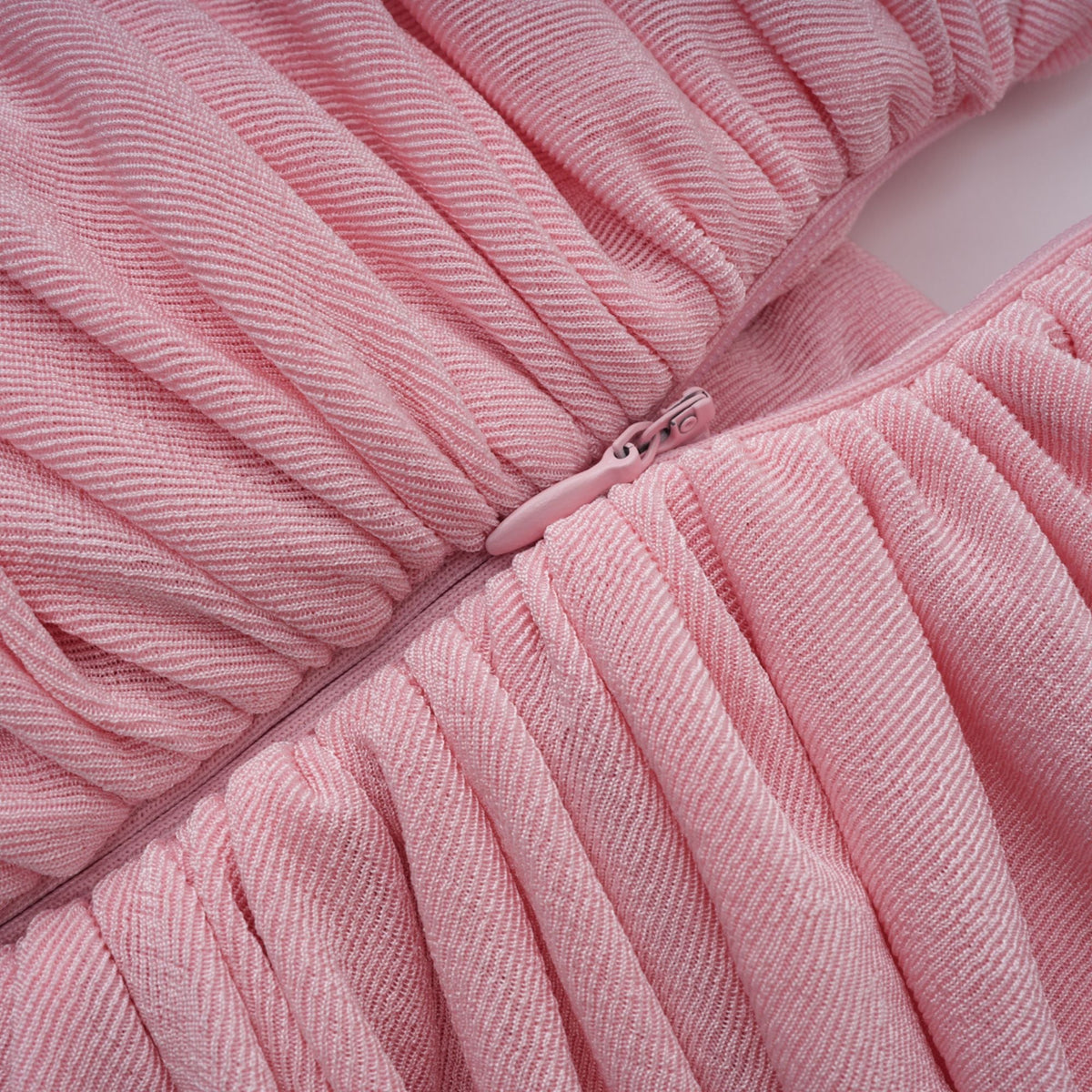 Moderne Şal Panel Büzgülü Maksi Elbise Pembe