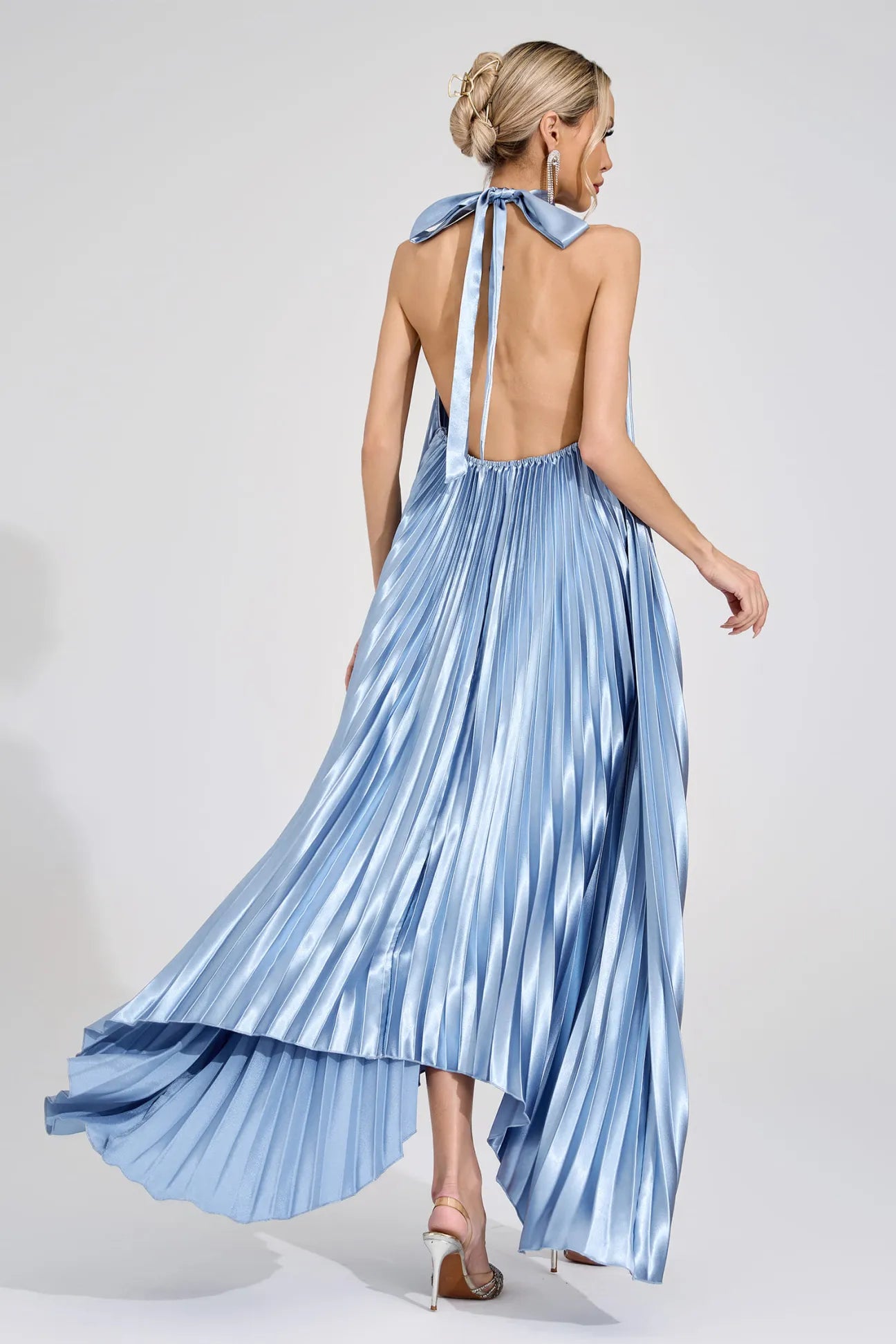 Nixie Gümüş Halter Maxi Elbise