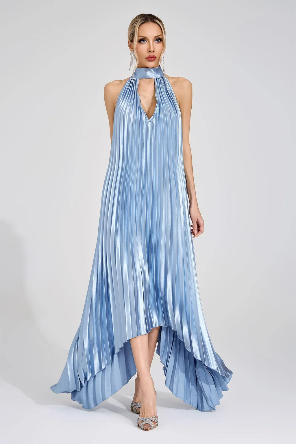 Nixie Gümüş Halter Maxi Elbise