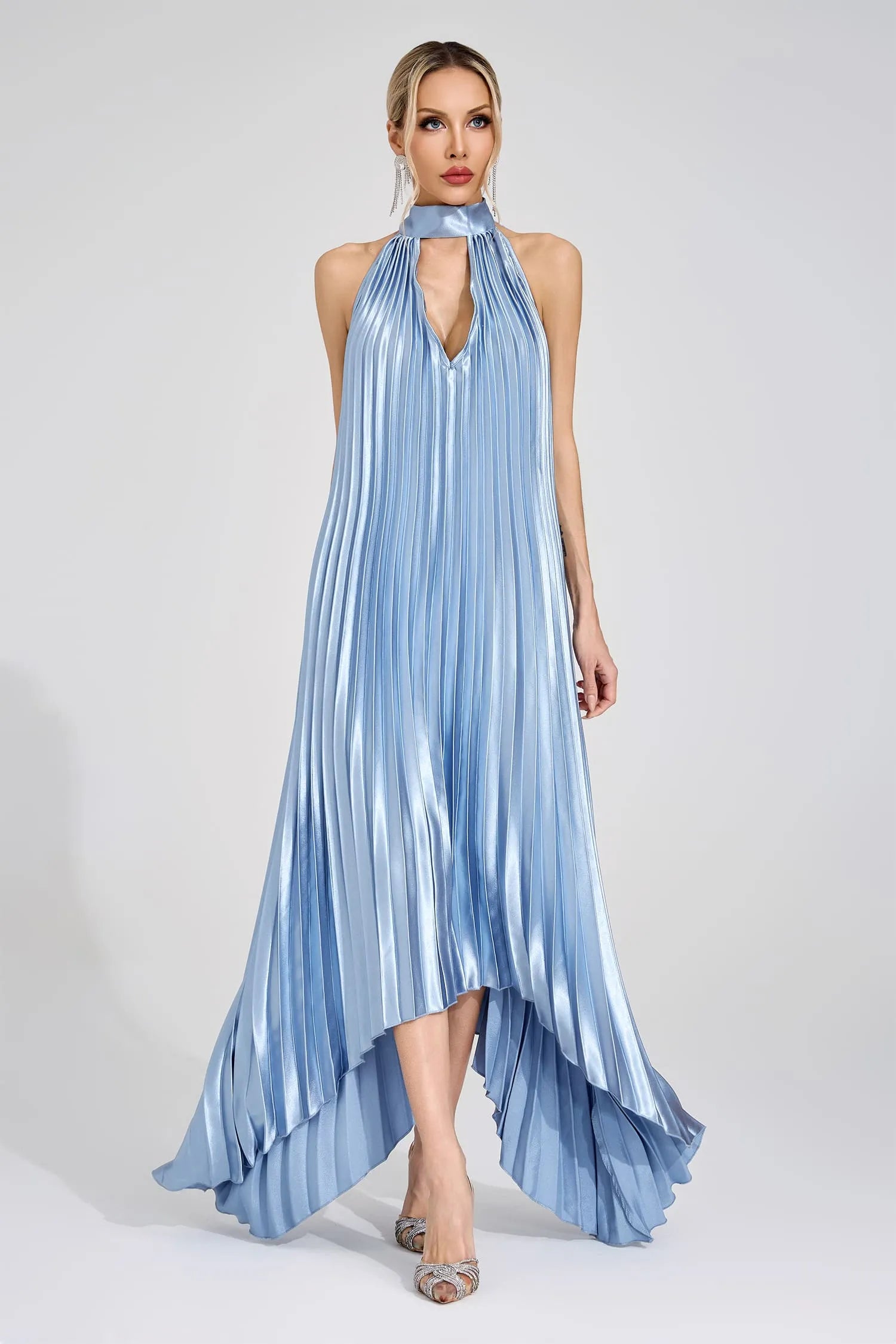 Nixie Gümüş Halter Maxi Elbise