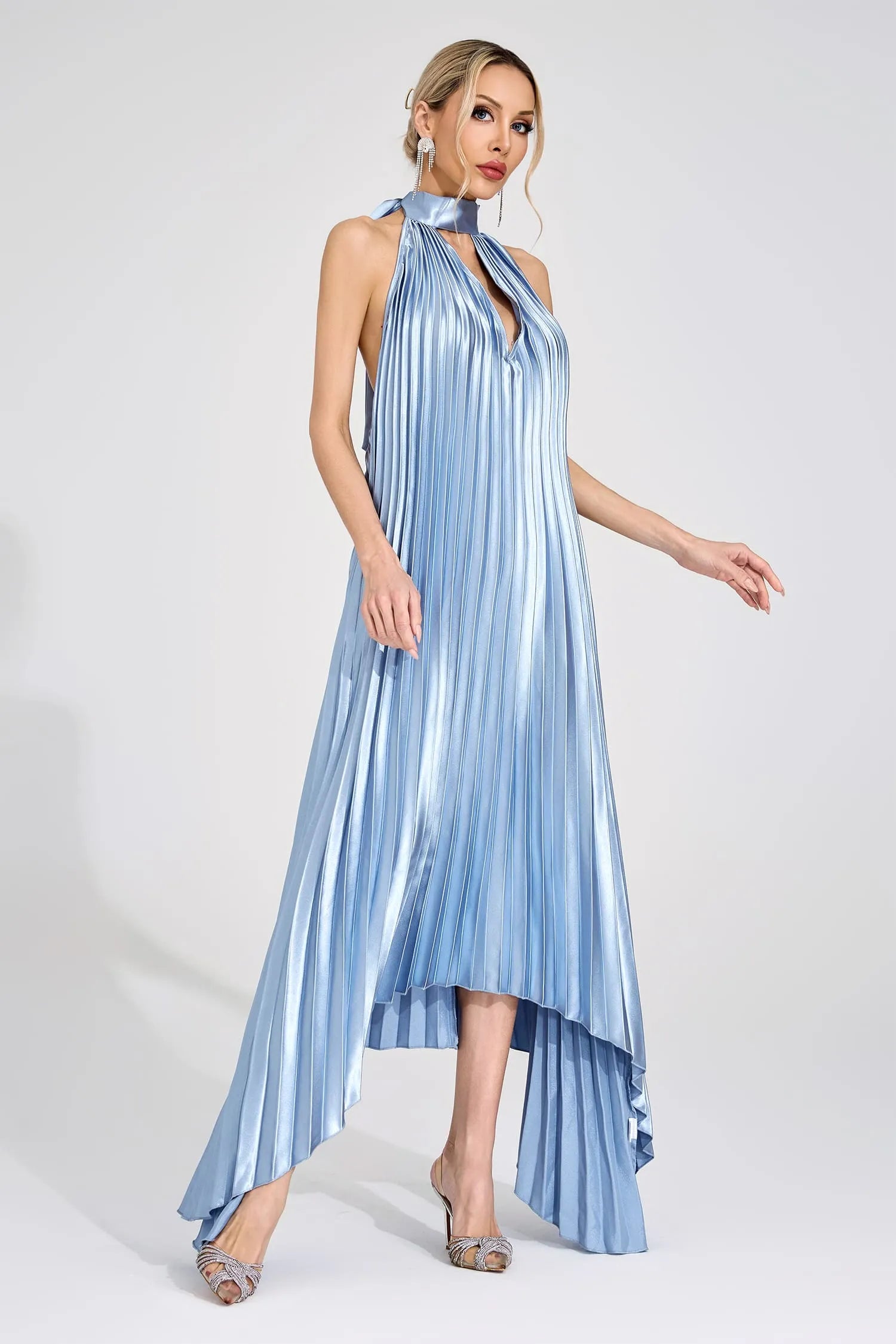 Nixie Gümüş Halter Maxi Elbise