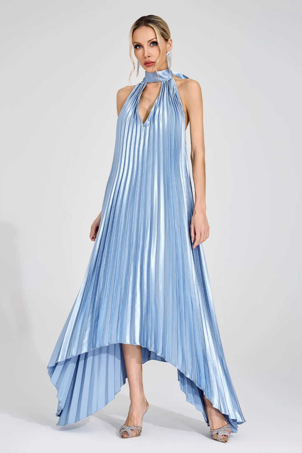 Nixie Gümüş Halter Maxi Elbise