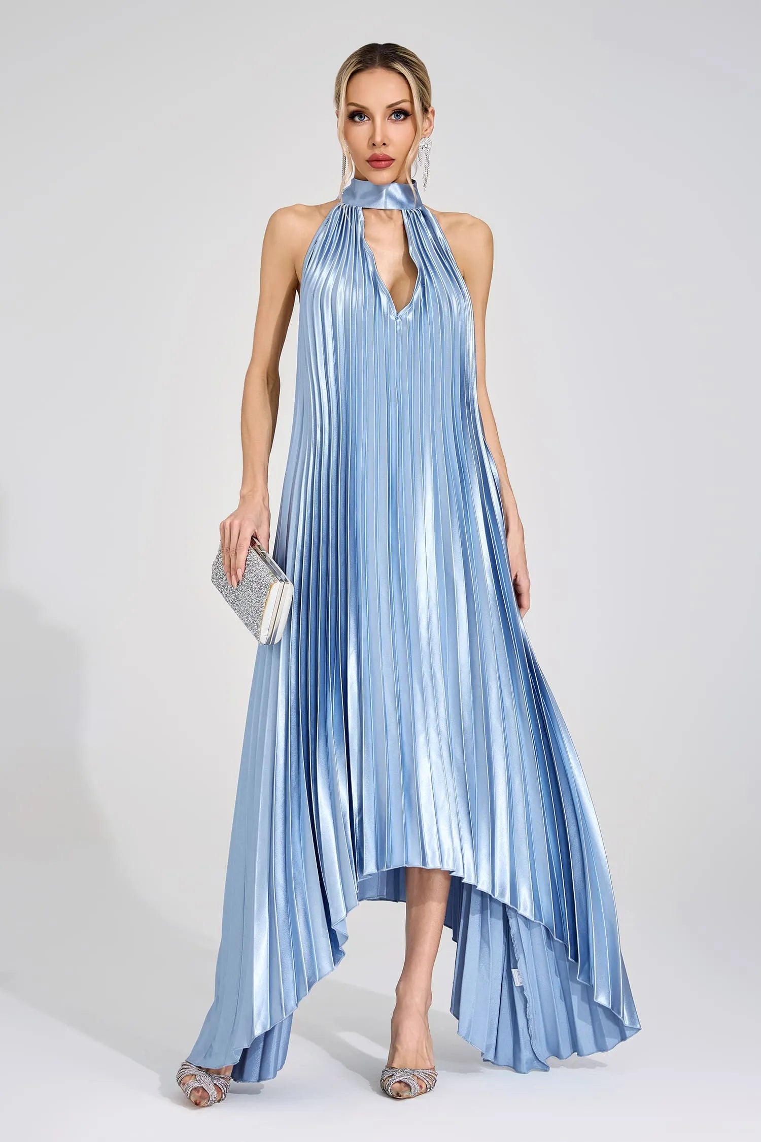 Nixie Gümüş Halter Maxi Elbise