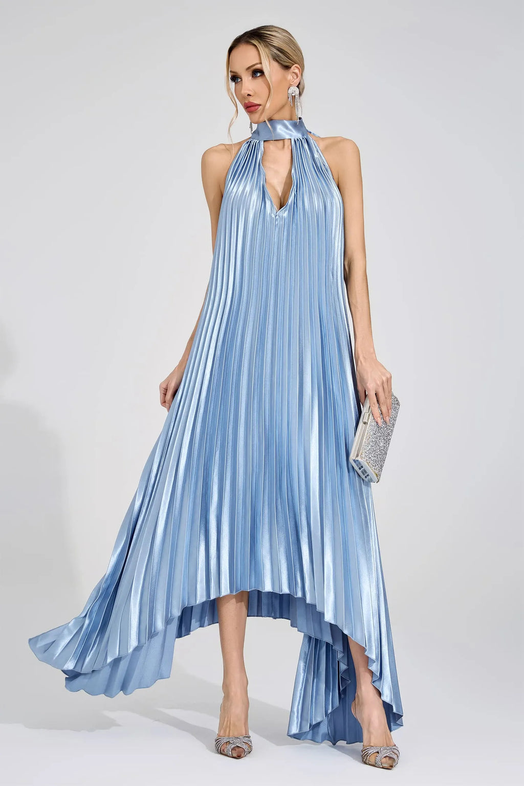 Nixie Gümüş Halter Maxi Elbise