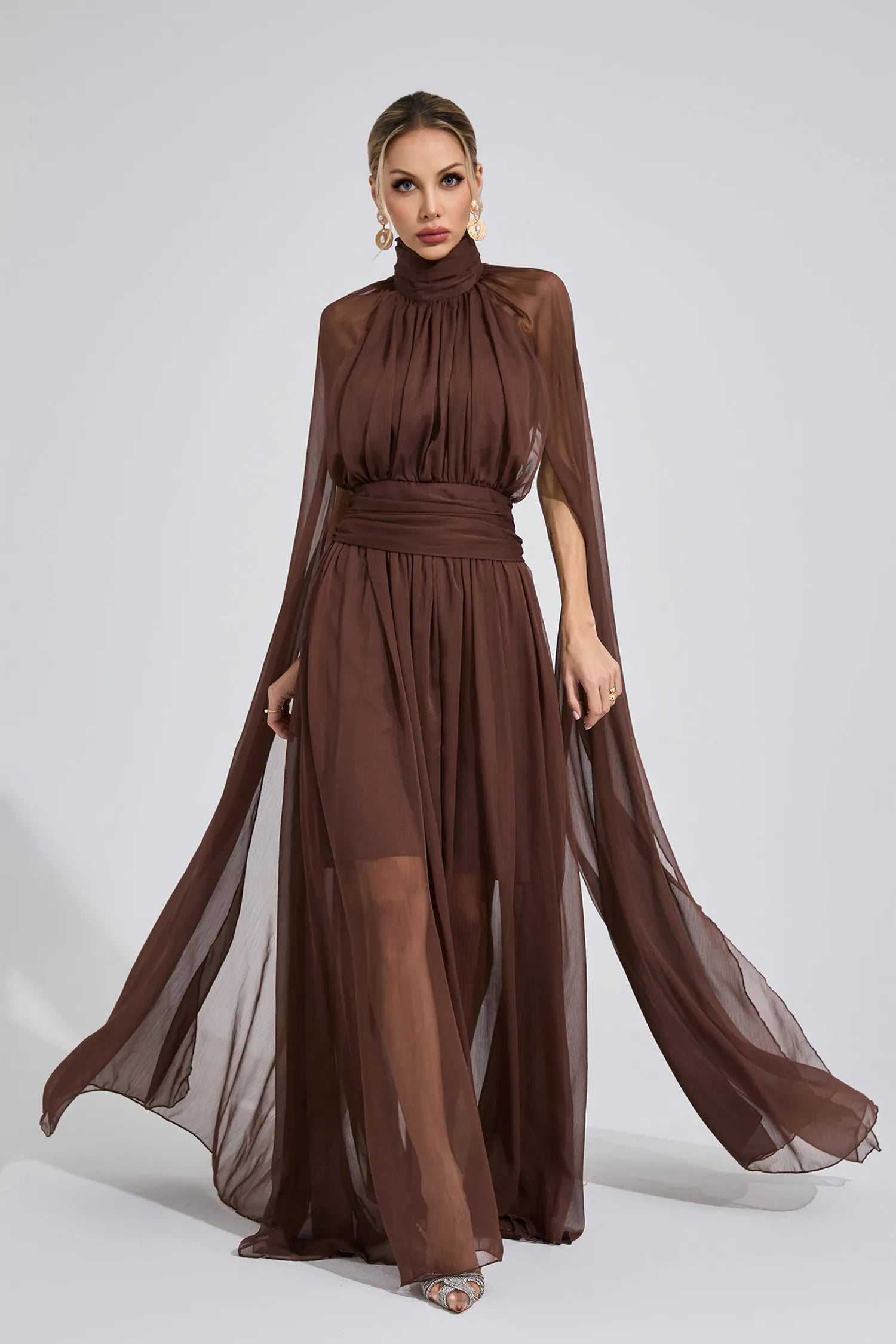 Maresa Brown Kraliyet Maxi Elbisesi