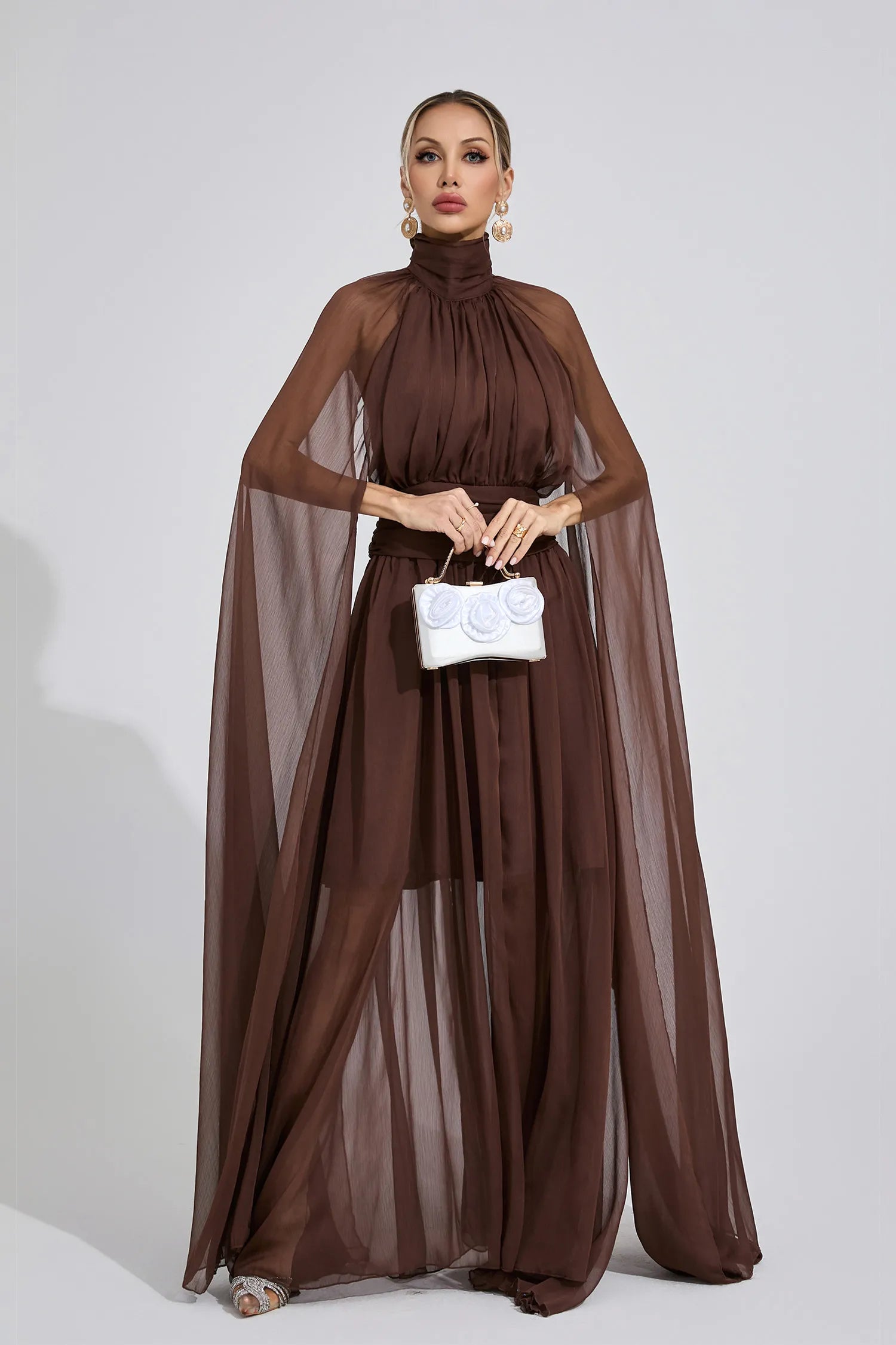 Maresa Brown Kraliyet Maxi Elbisesi