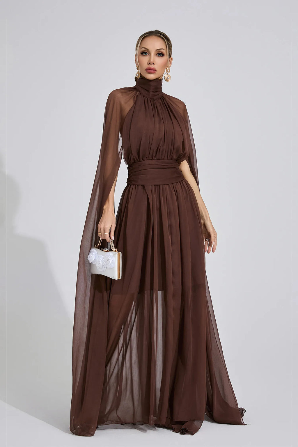 Maresa Brown Kraliyet Maxi Elbisesi