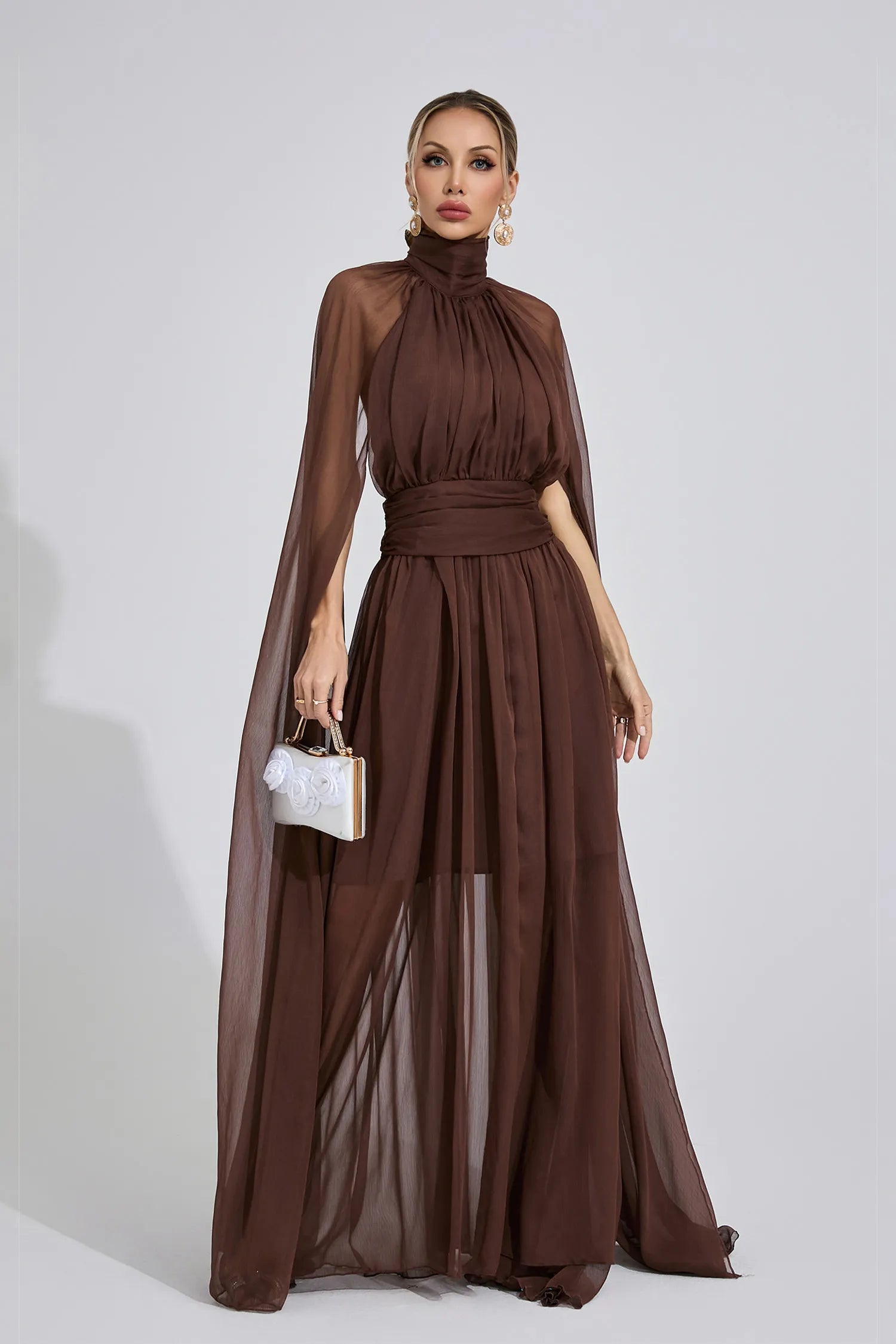 Maresa Brown Kraliyet Maxi Elbisesi