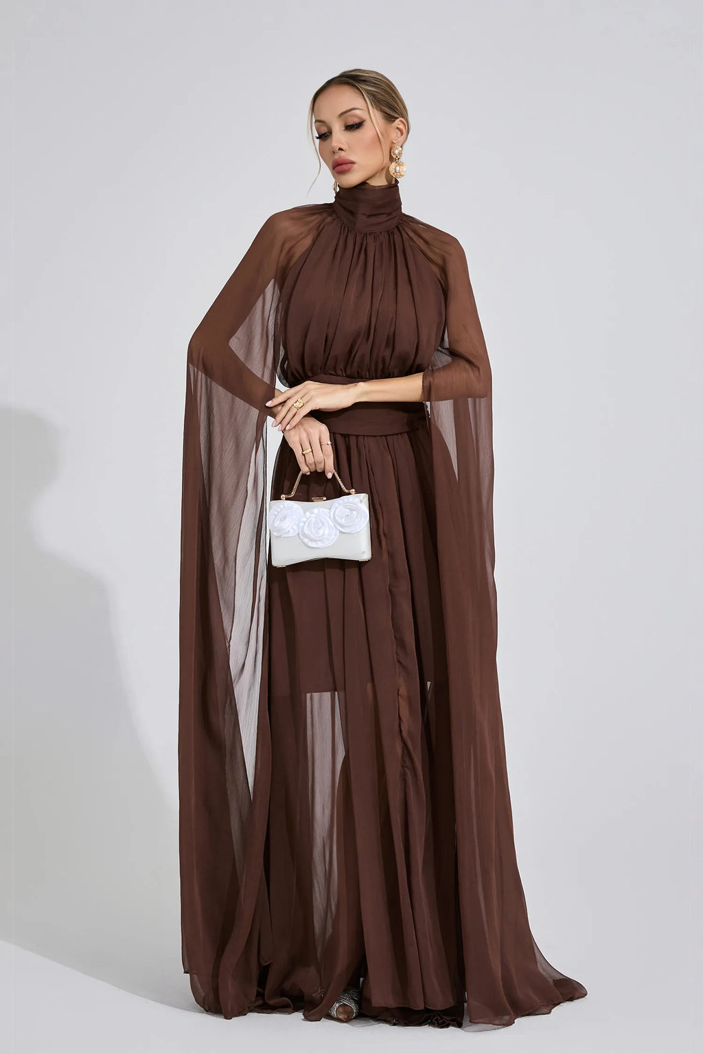 Maresa Brown Kraliyet Maxi Elbisesi