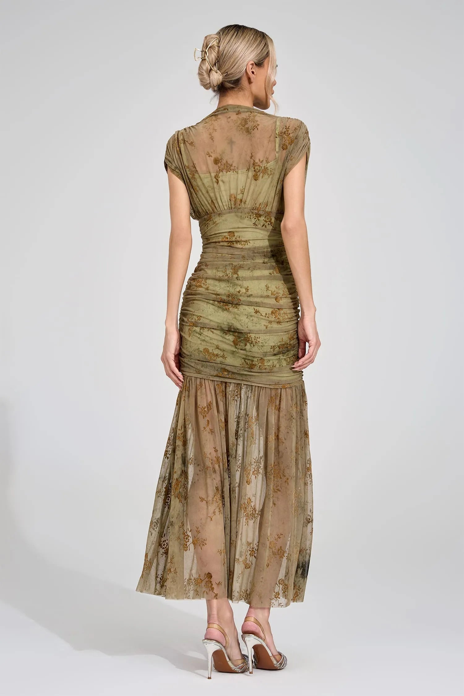Beatrice Green Bodycon Maxi Elbise