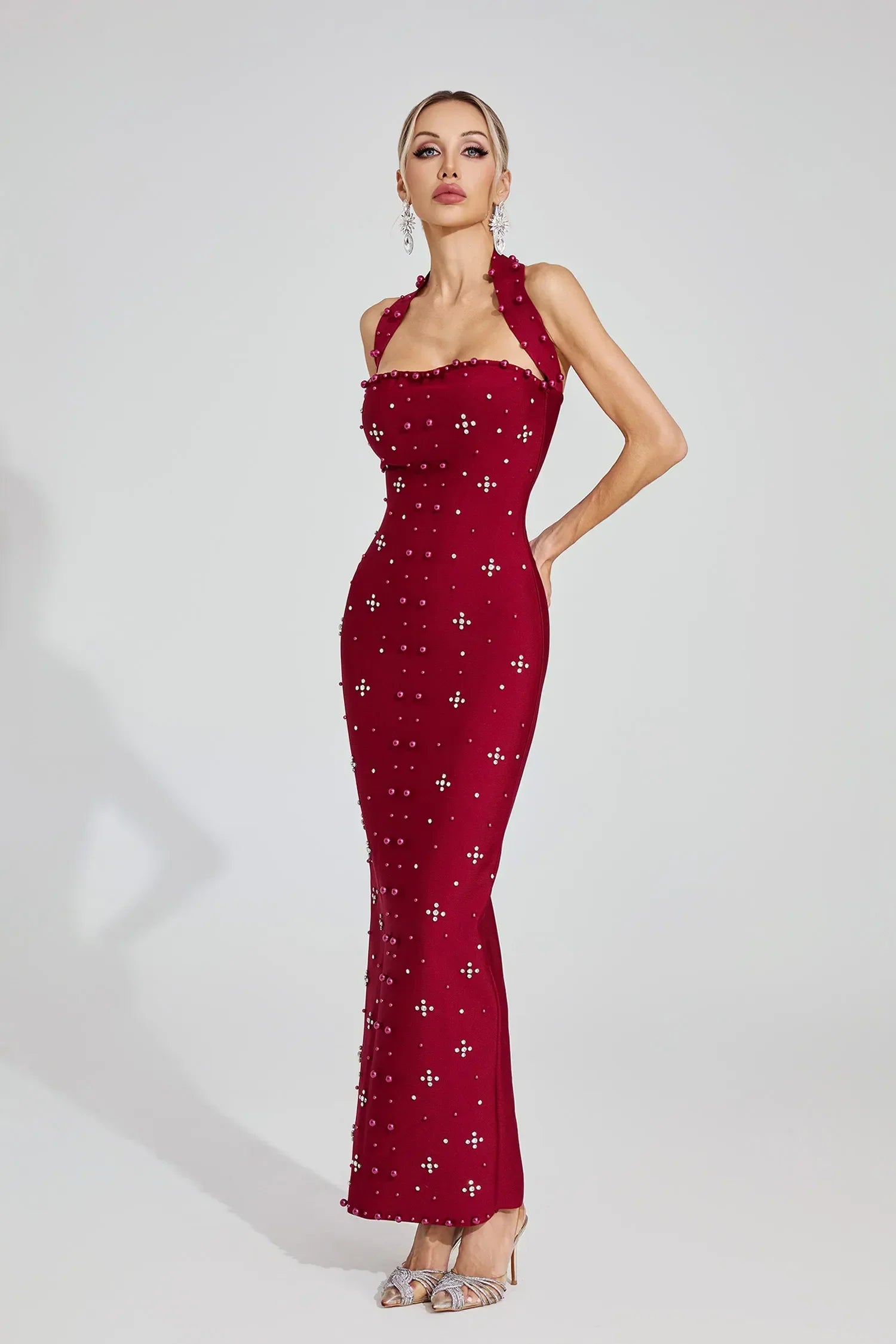 Rielle Kırmızı Halter Maxi Elbise
