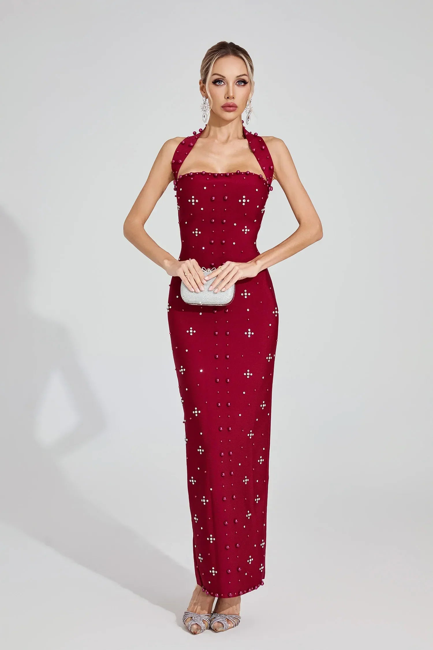 Rielle Kırmızı Halter Maxi Elbise