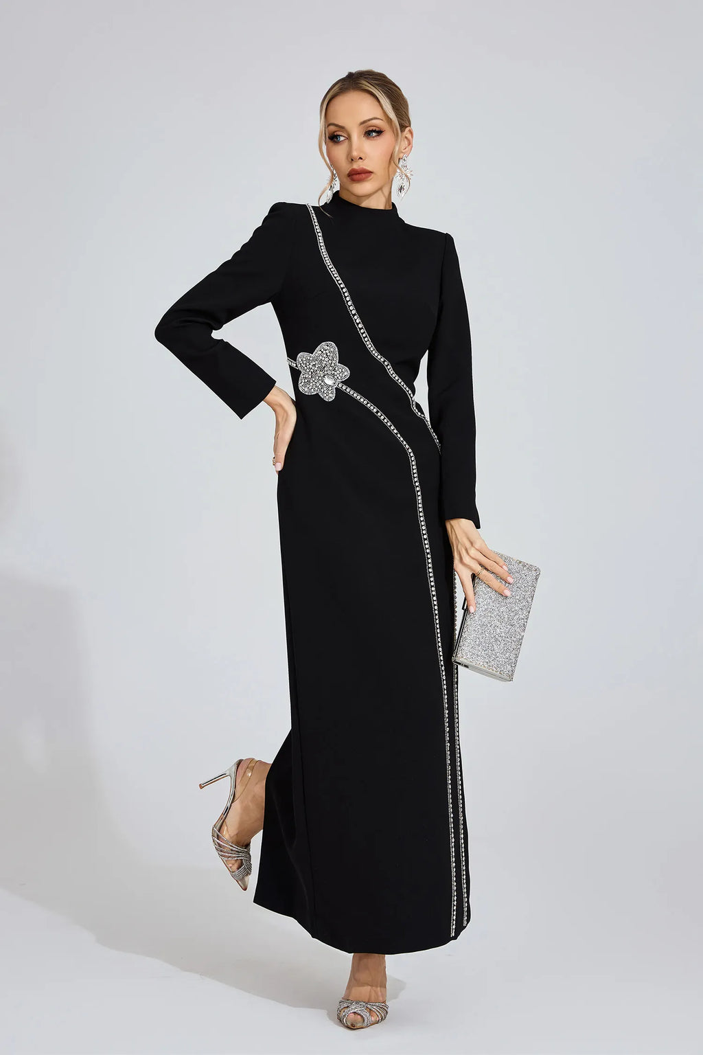 Noctira Siyah Elmas Maxi Elbise