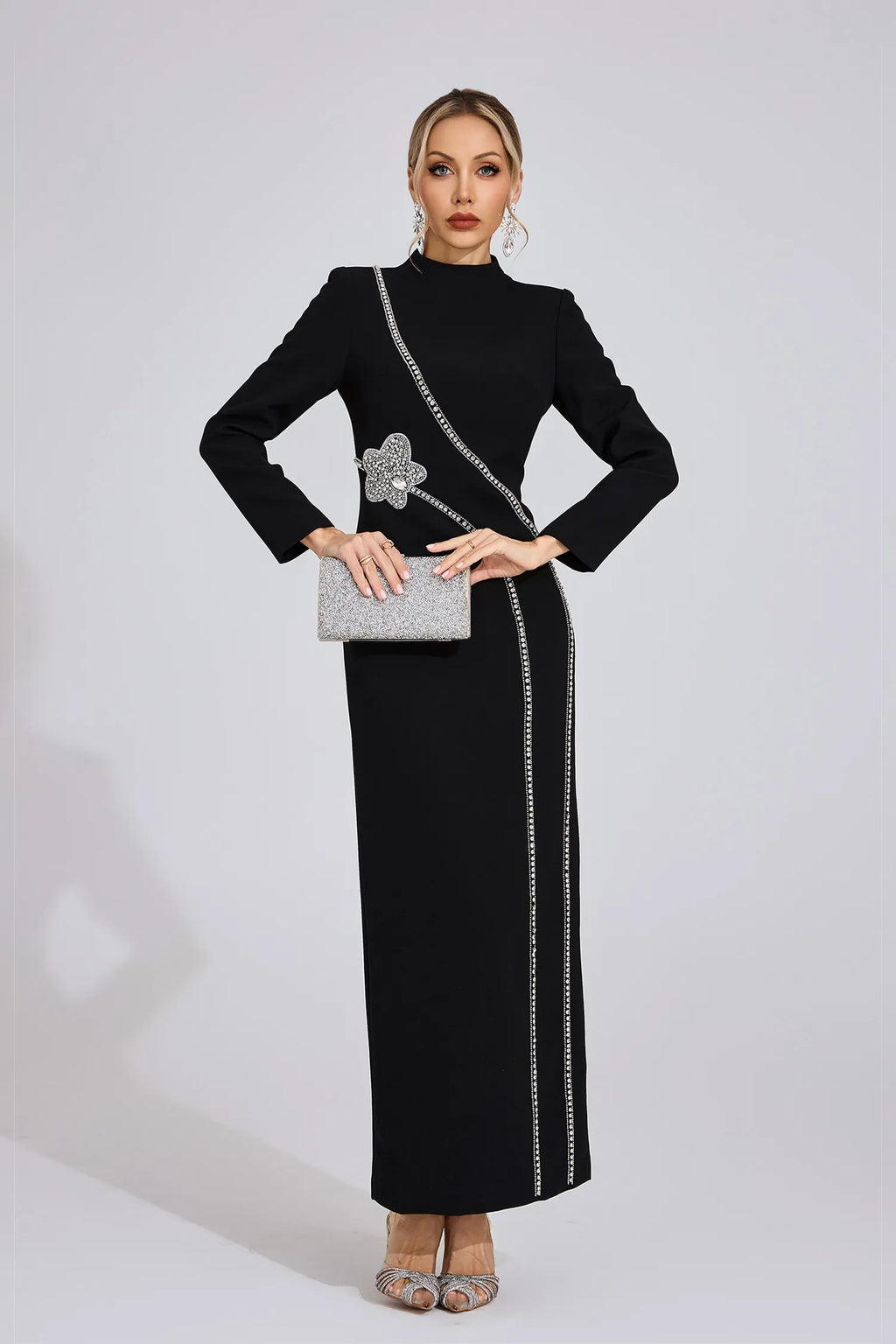 Noctira Siyah Elmas Maxi Elbise