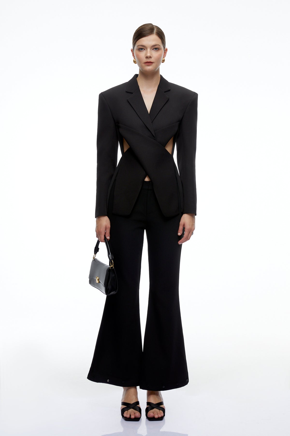 Emerie Bel Pencereli Blazer Ceket Siyah