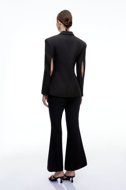 Emerie Bel Pencereli Blazer Ceket Siyah