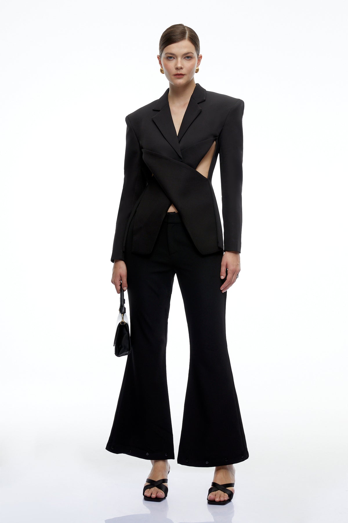 Emerie Bel Pencereli Blazer Ceket Siyah