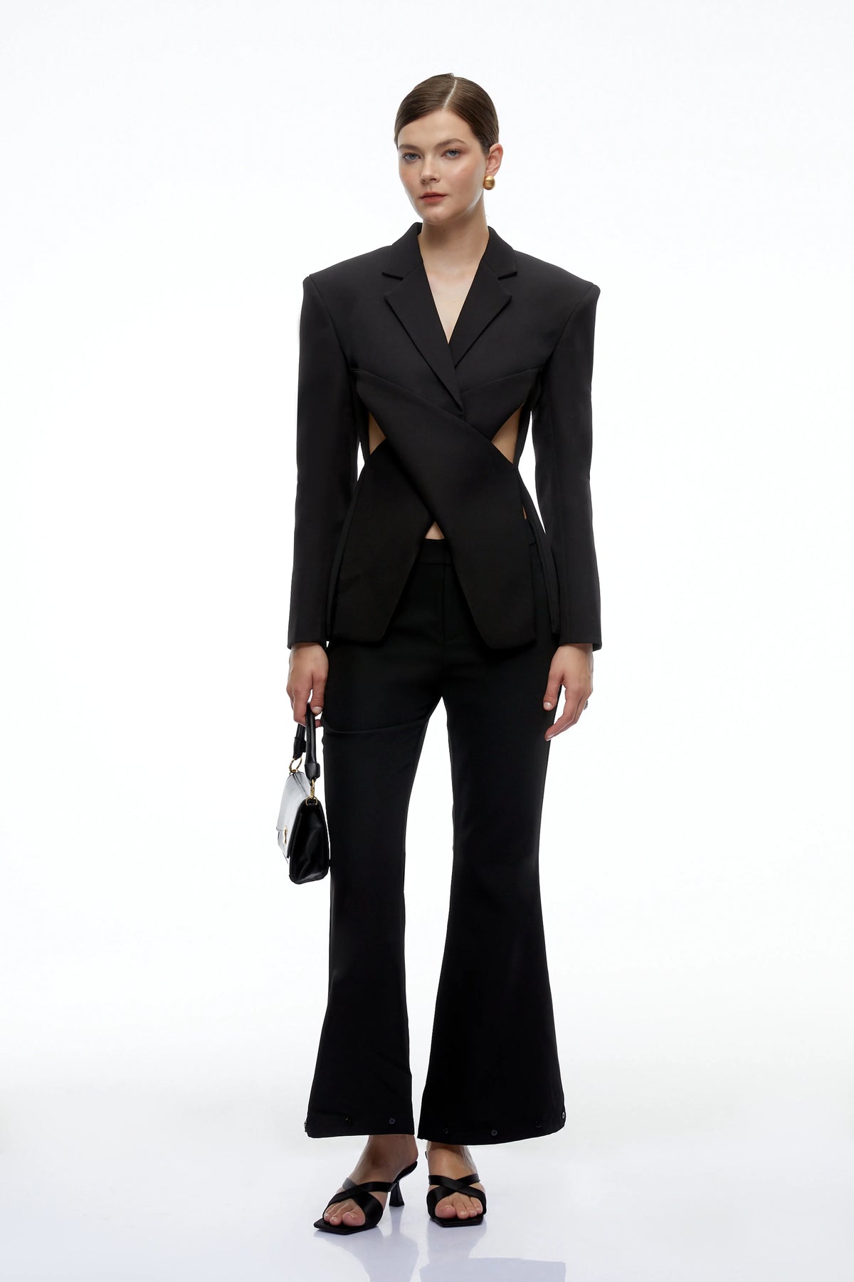 Emerie Bel Pencereli Blazer Ceket Siyah
