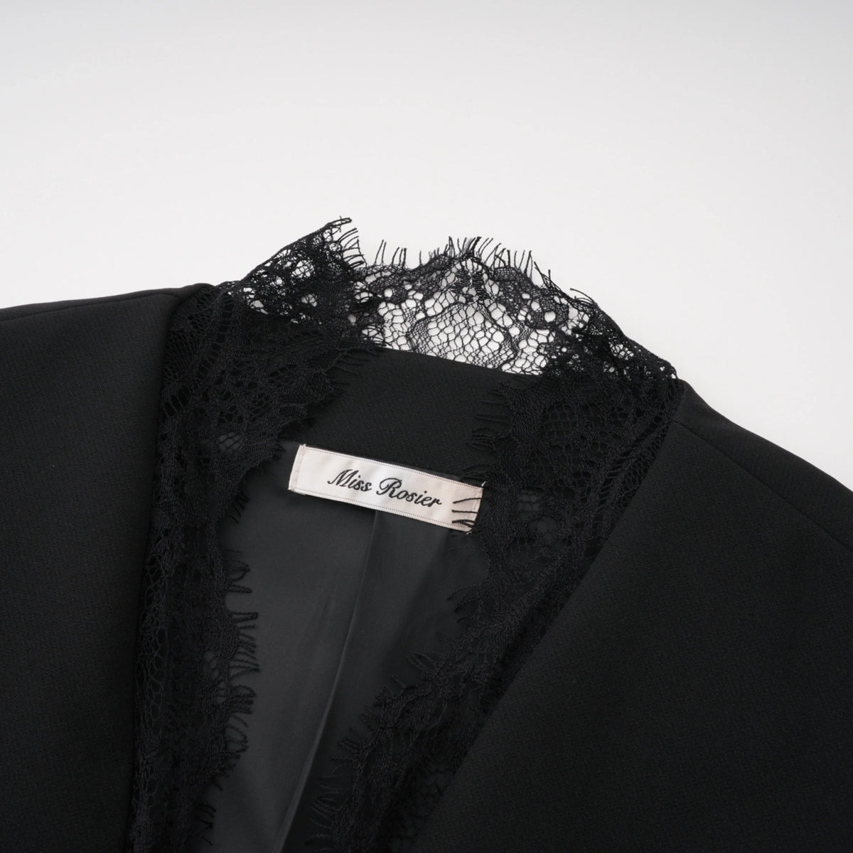 Florbela Dantel Panel Blazer ve Pantolon Takım Siyah