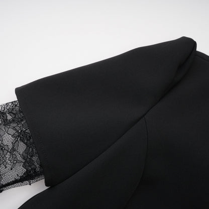 Florbela Dantel Detaylı Ceket ve Pantolon Takım Siyah