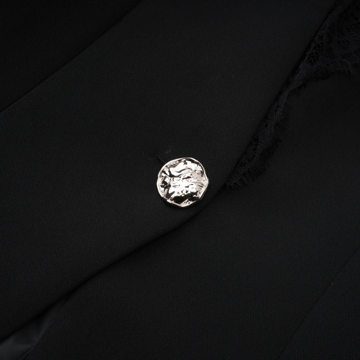 Florbela Dantel Panel Blazer ve Pantolon Takım Siyah