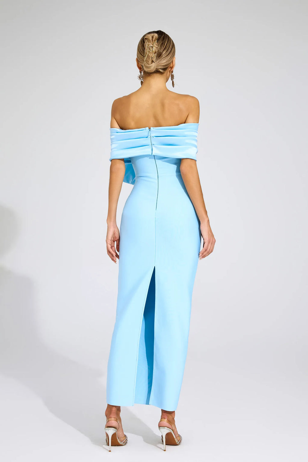 Giverny Mavi Papyon Bandaj Maxi Elbise