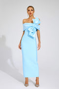 Giverny Mavi Papyon Bandaj Maxi Elbise