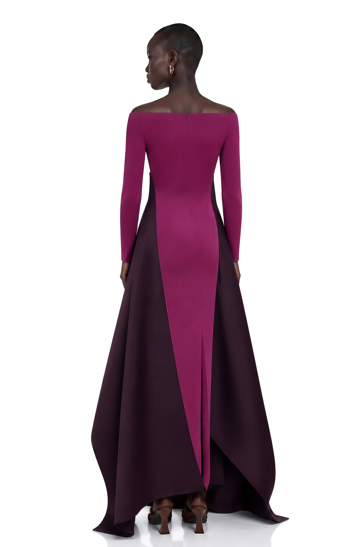 Ginevra Drape Detaylı Saten Panelli Maksi Elbise