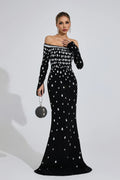 Nysera Siyah Elmas Maxi Elbise