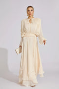 Yvette Plise Ruffle Maxi Elbise