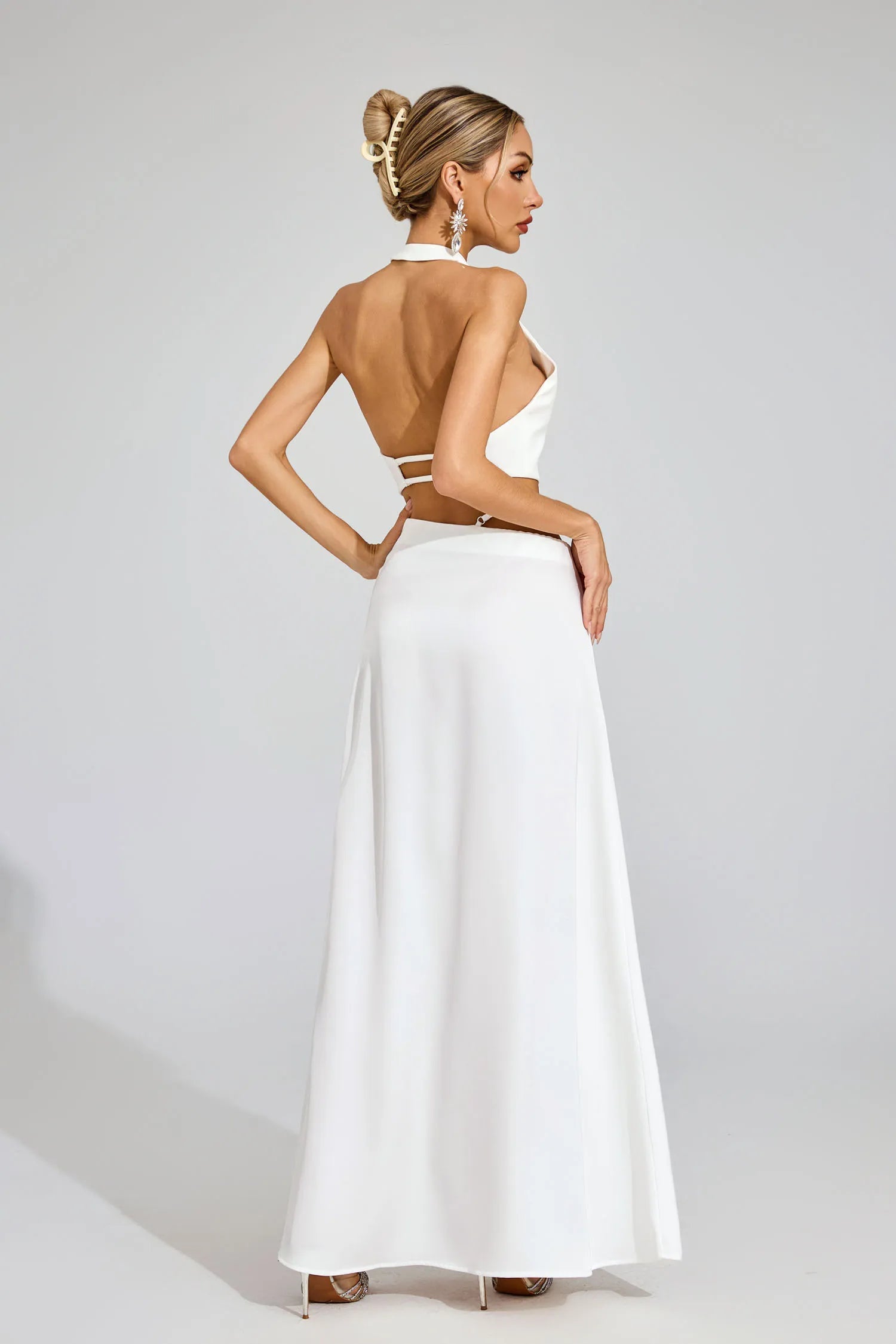 Nancy Beyaz Halter Blazer Takımı