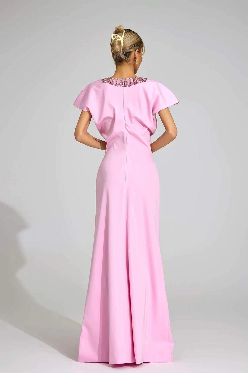 Asteria Pembe Elmas Maxi Elbise
