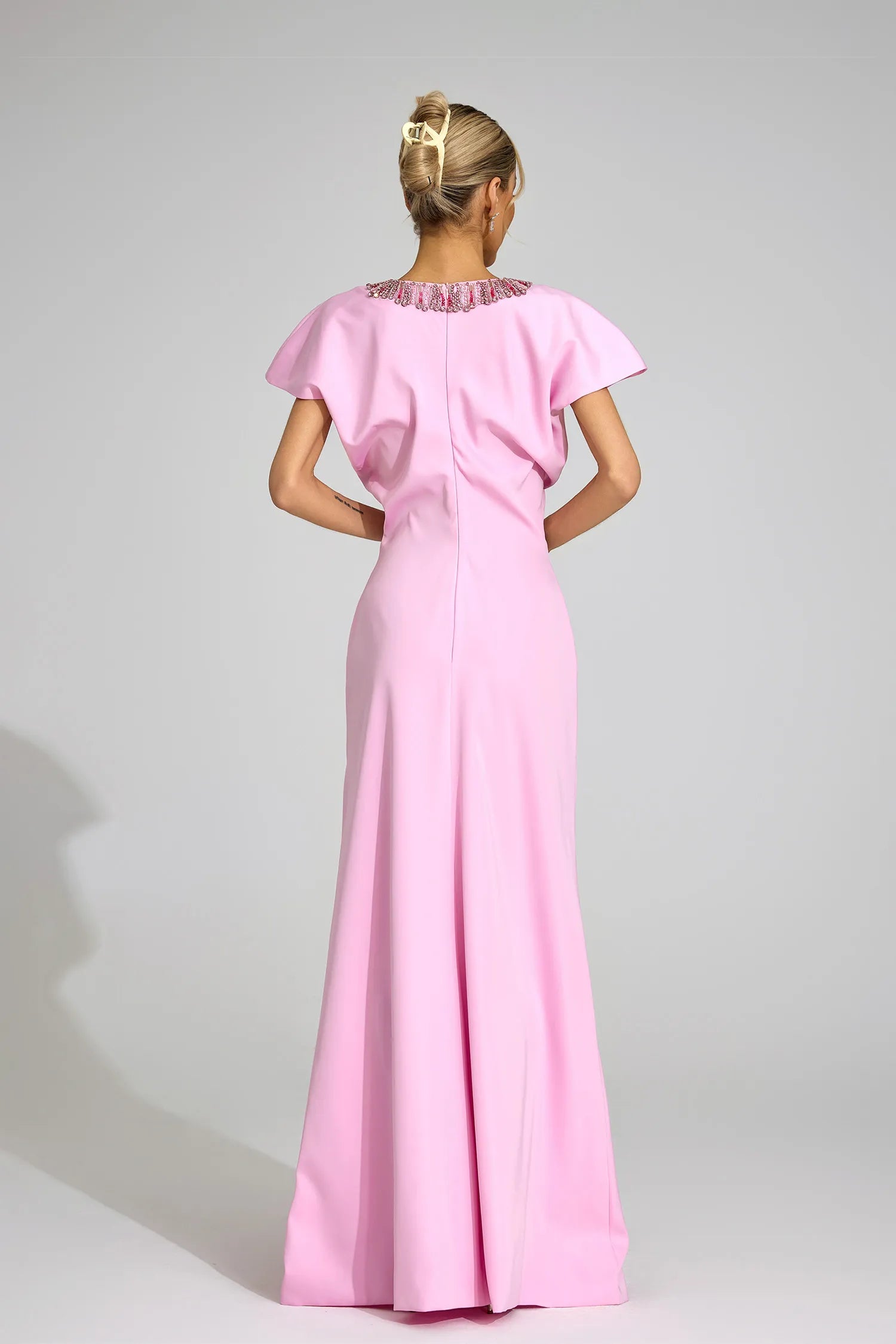 Asteria Pembe Elmas Maxi Elbise