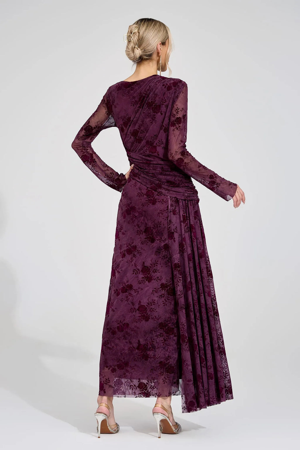 Henrietta Mor Baskılı Maxi Elbise